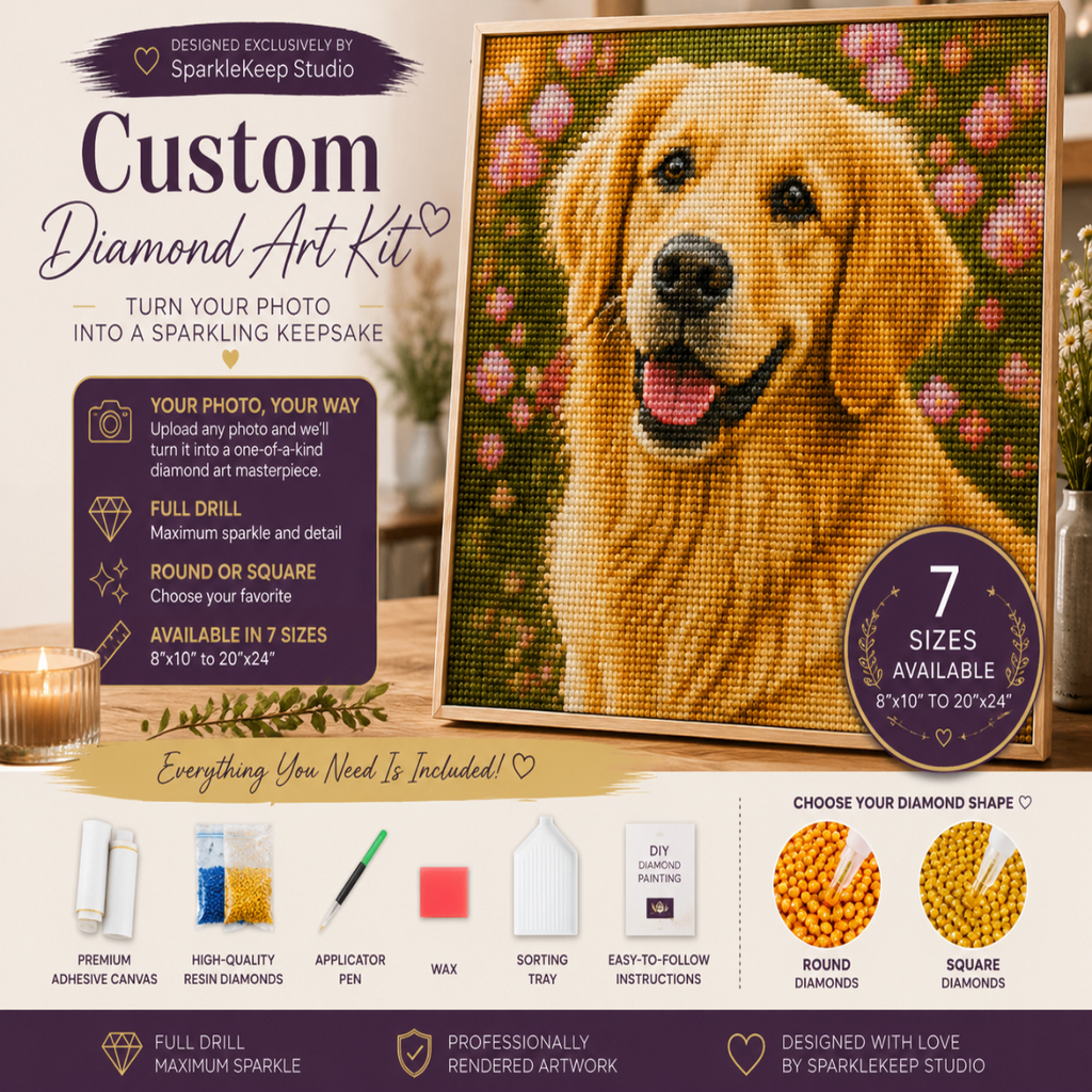 Custom Diamond Art Kit from Your Photo